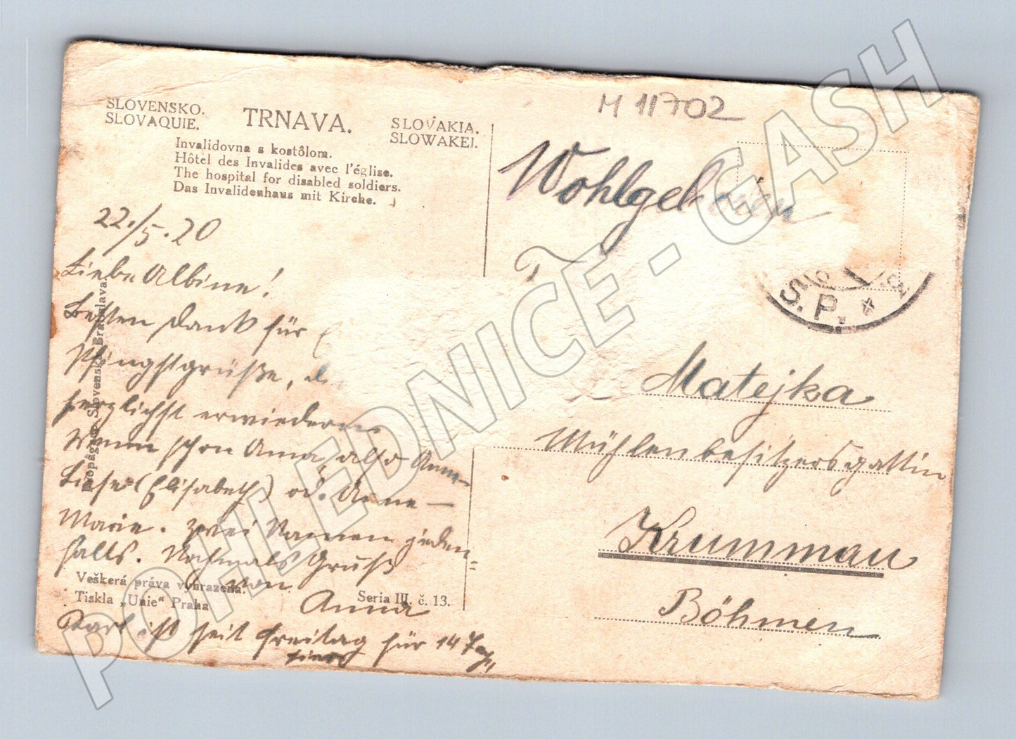 Pohlednice Trnava - Invalidovna s kostelem (M11702)