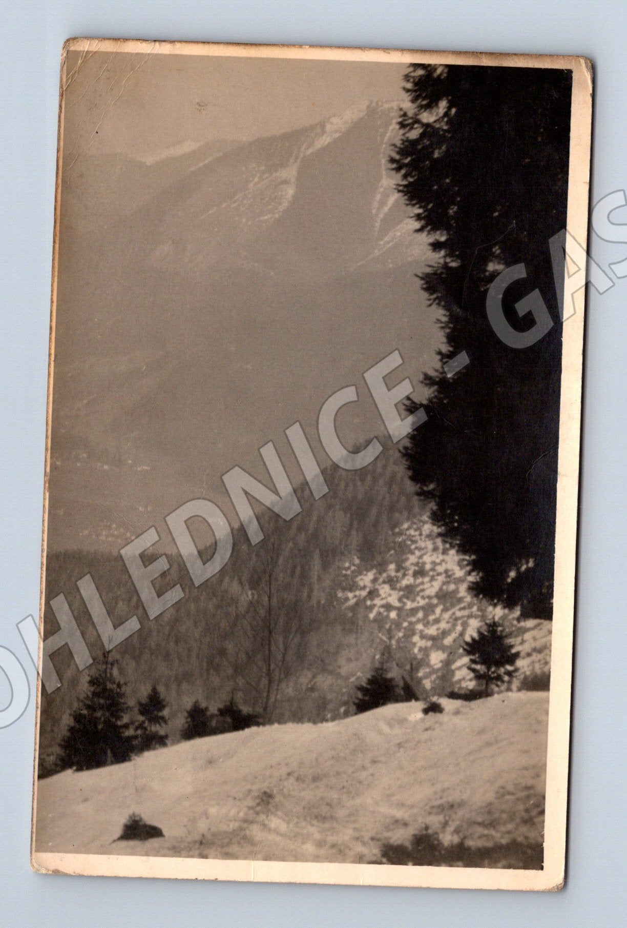 Pohlednice Starobylá černobílá zimní krajina (M11718)