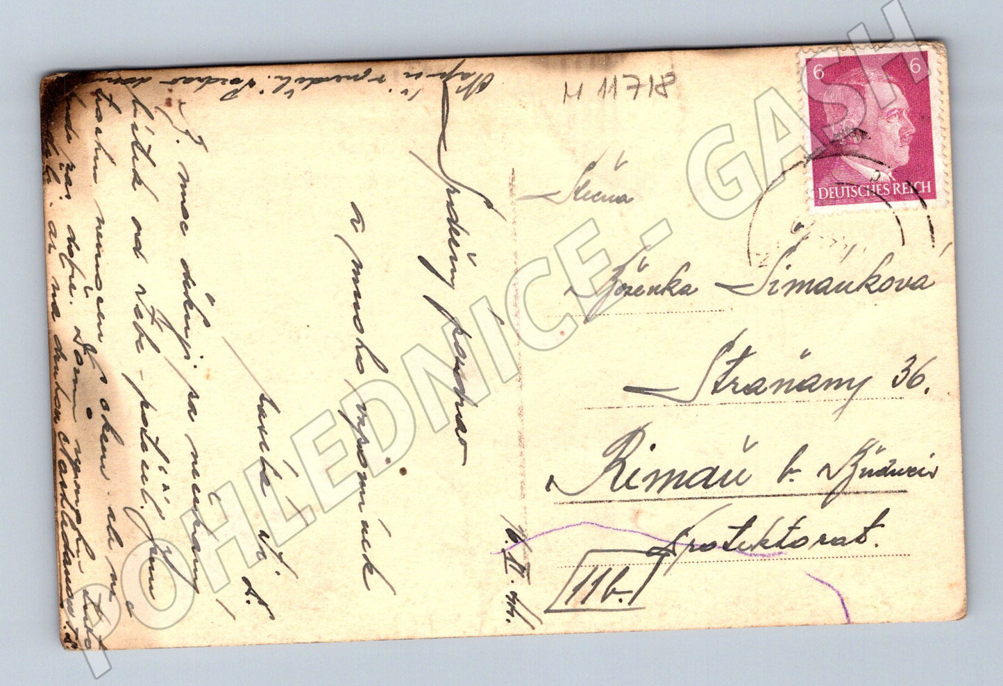 Pohlednice Starobylá černobílá zimní krajina (M11718)