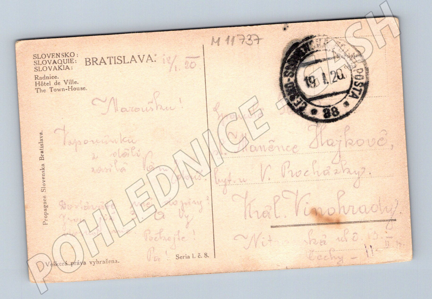 Pohlednice Bratislava Radnice 1920 (M11737)