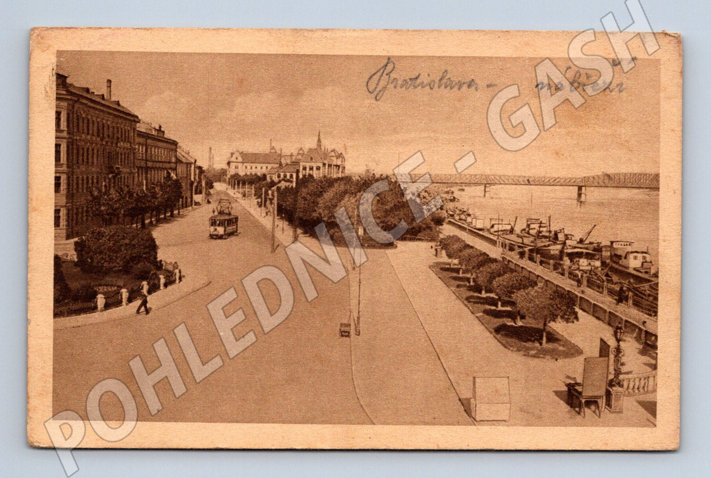 Pohlednice Bratislava Nábřeží 1925 (M11738)