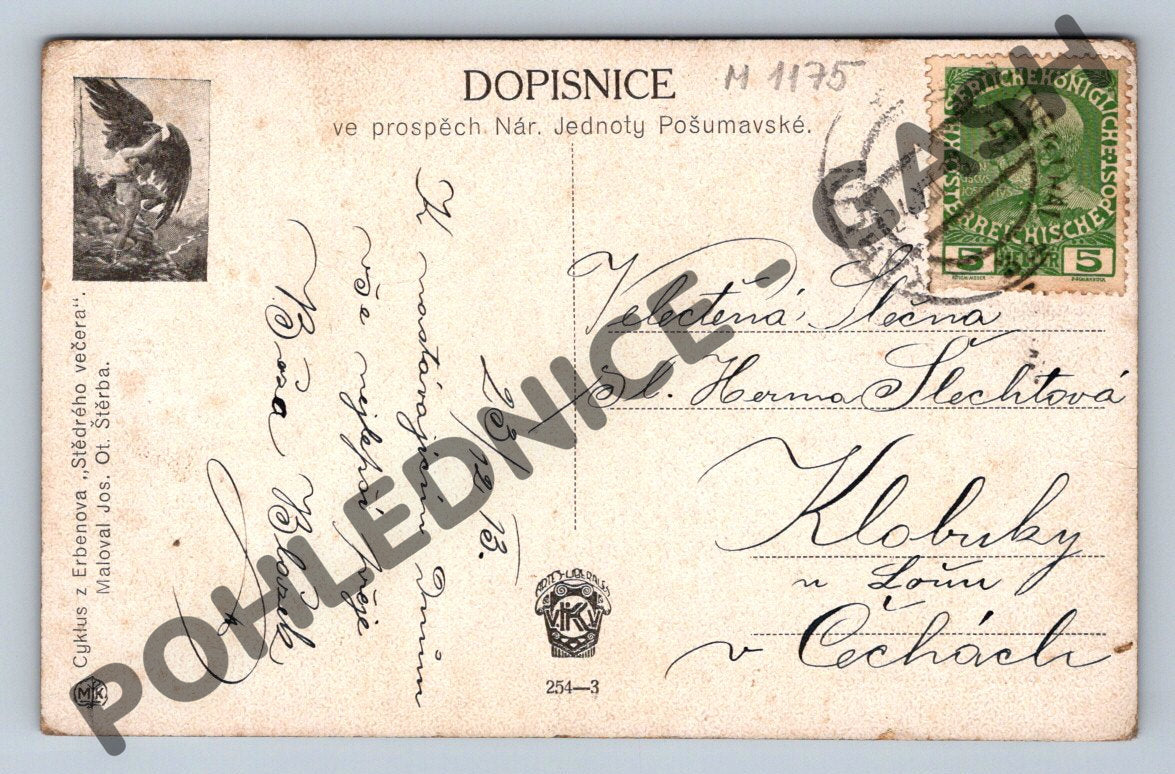 Postcard Erben's Christmas Eve (M1175)