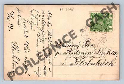 Postcard New Year 1914 – winter village (M1176)