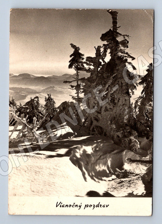 Pohlednice Vianočný pozdrav - zimní krajina (M11764)