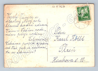 Pohlednice Vianočný pozdrav - zimní krajina (M11764)