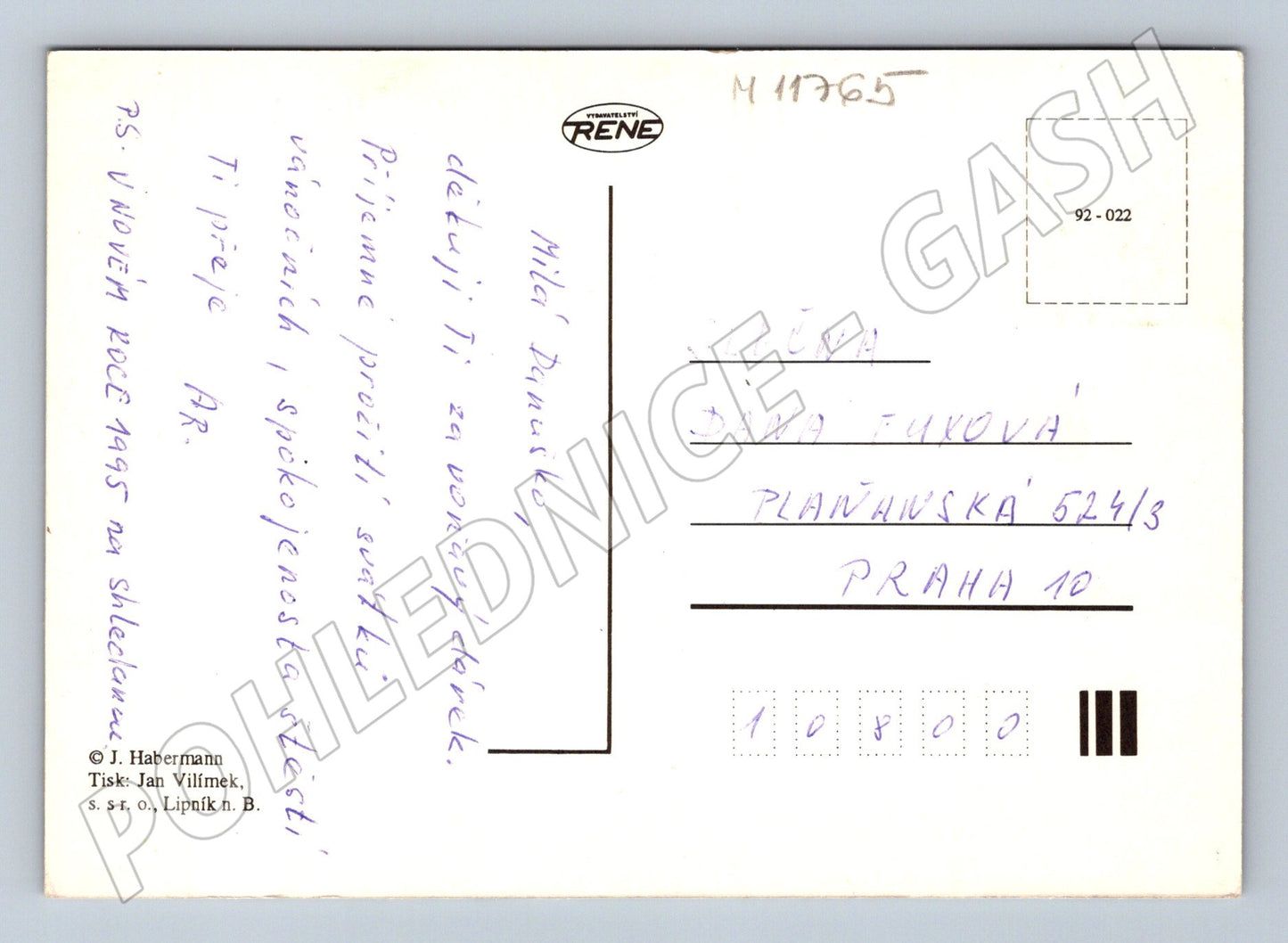 Pohlednice Vánoční – česká zimní vesnice (M11765)