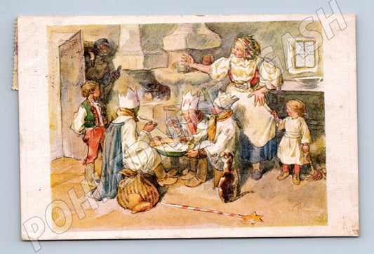 Pohlednice Vánoční 1917 – tradiční český motiv (M11773)
