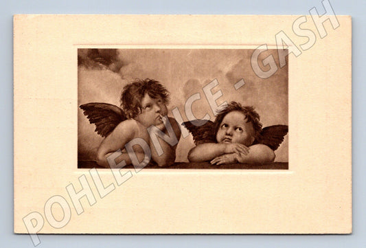 Pohlednice andělé – Raffaelův motiv, stará, Berlin (M11775)