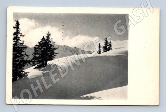 Pohlednice Sněhová krajina 1944 - Praha - Svatobořice (M11778)