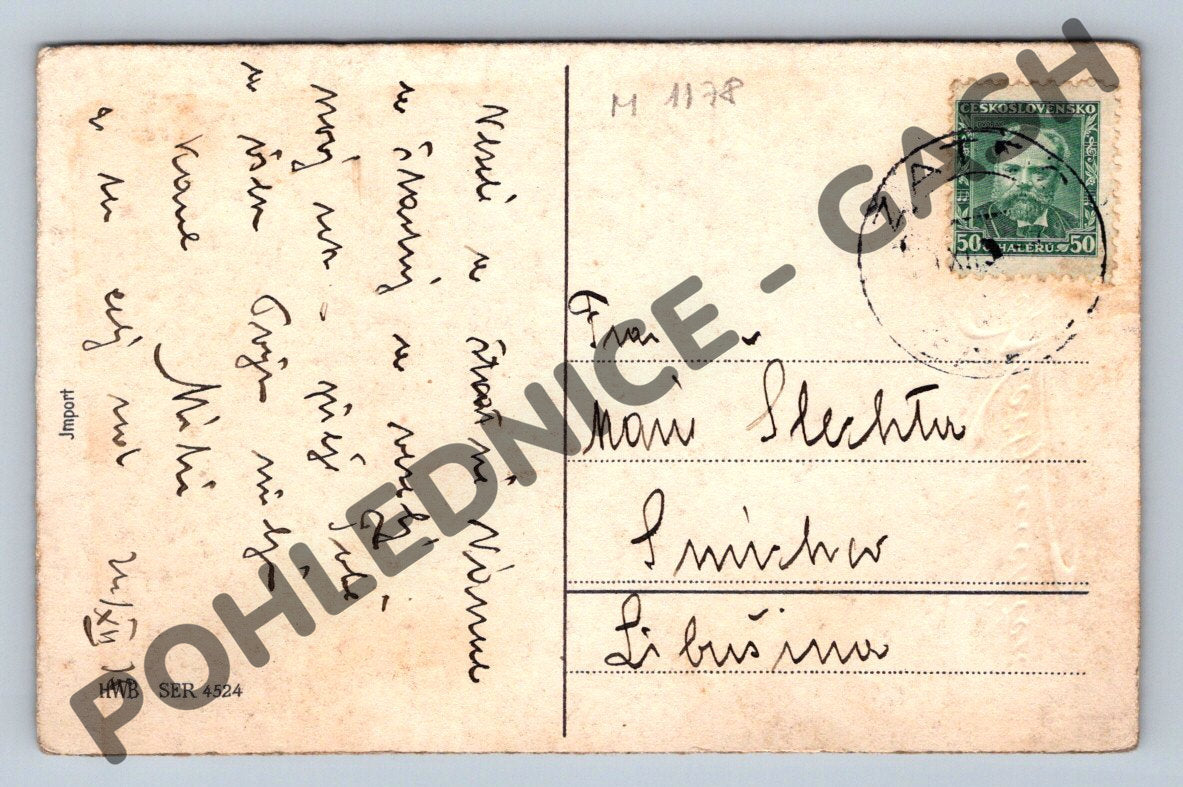 Merry Christmas postcard – Czechoslovakia (M1178)