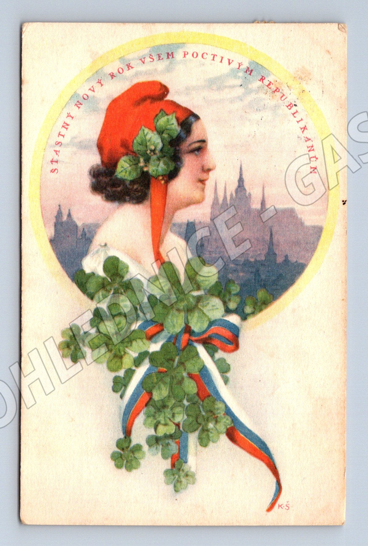 Pohlednice Hradčany novoročenka (M11782)