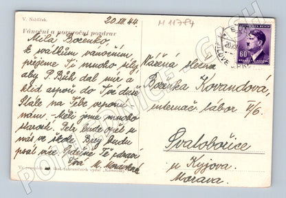 Pohlednice Vánoční motiv ČR 1944 – kreslený, protektorát (M11784)