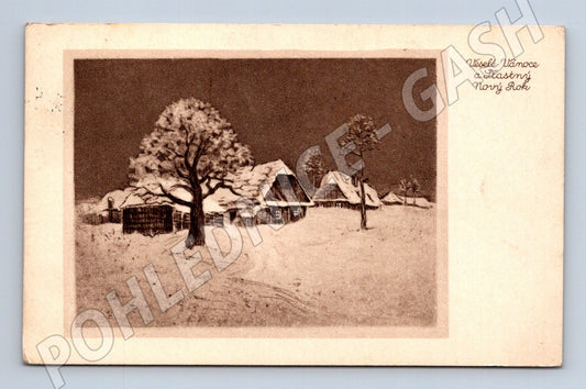 Pohlednice Vánoční Kutná Hora 1935 (M11790)