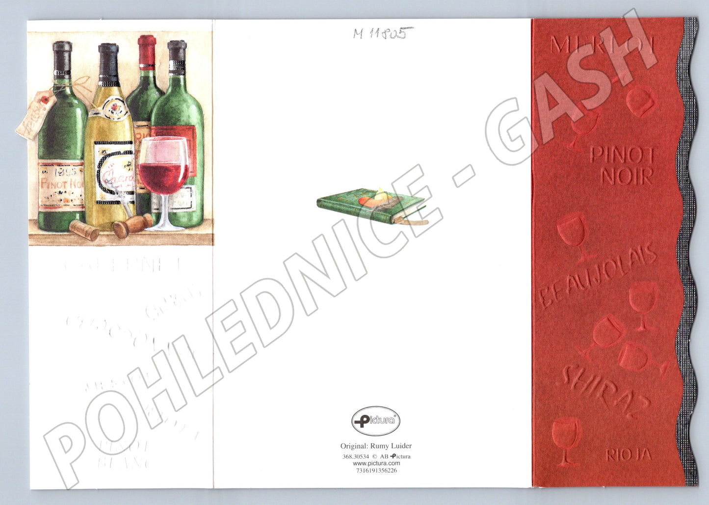 Pohlednice Vinné lahve embosované (M11805)