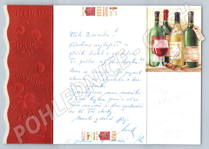 Pohlednice Vinné lahve embosované (M11805)