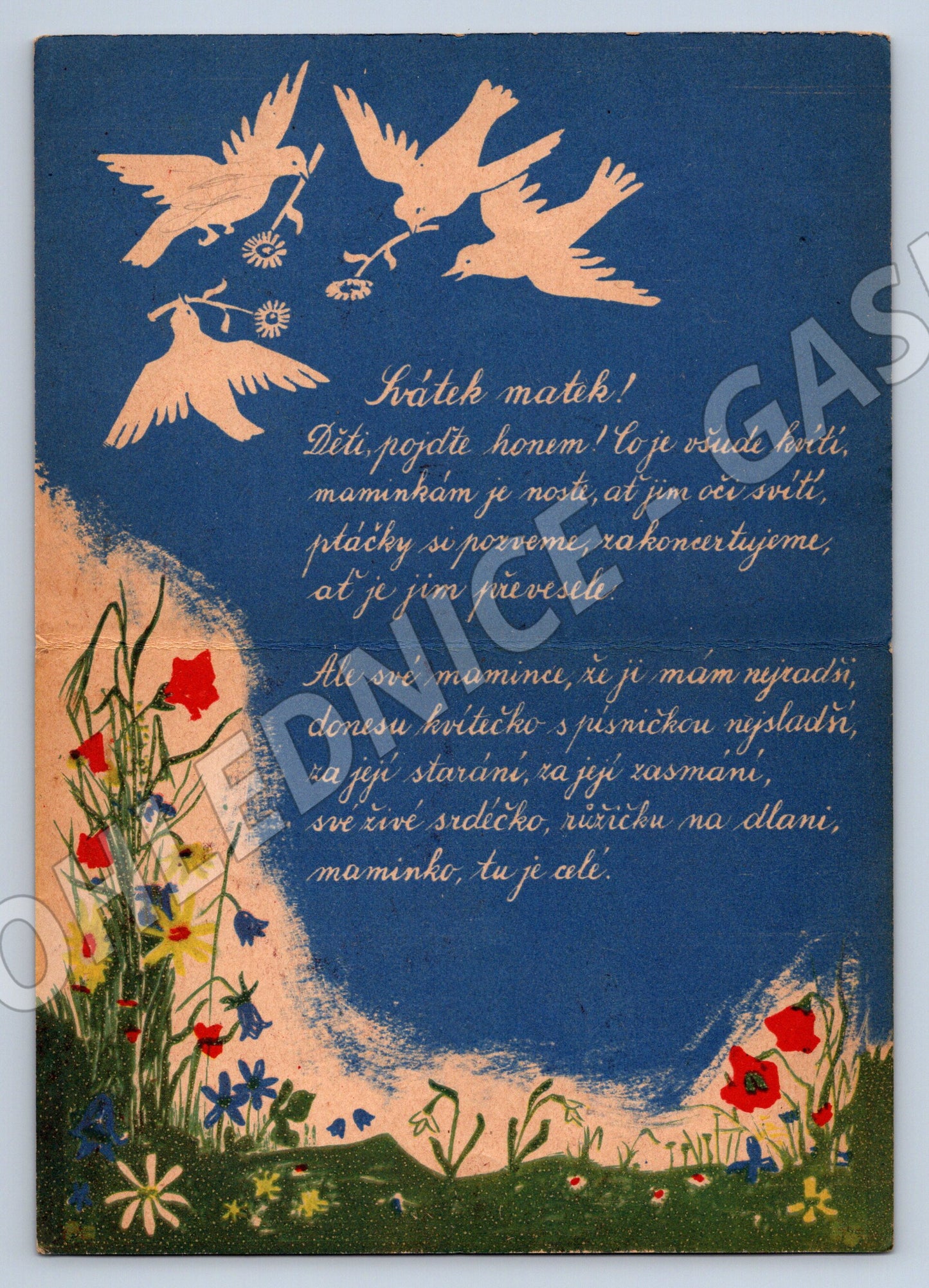 Pohlednice Svátek matek krásné ilustrace (M11811)
