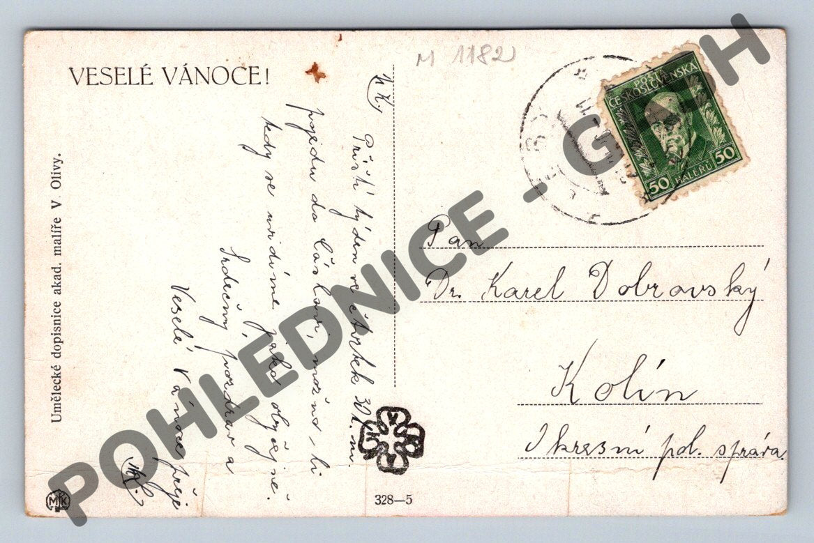 Postcard Girls in traditional costume – Czechoslovakia (M1182)