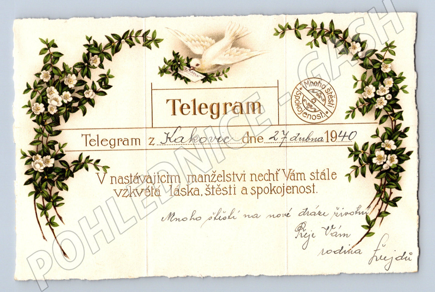 Pohlednice Svatební telegram Krkonoše (M11838)