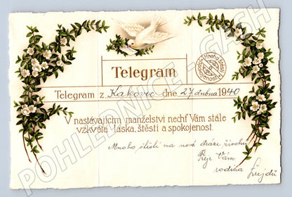 Pohlednice Svatební telegram Krkonoše (M11838)