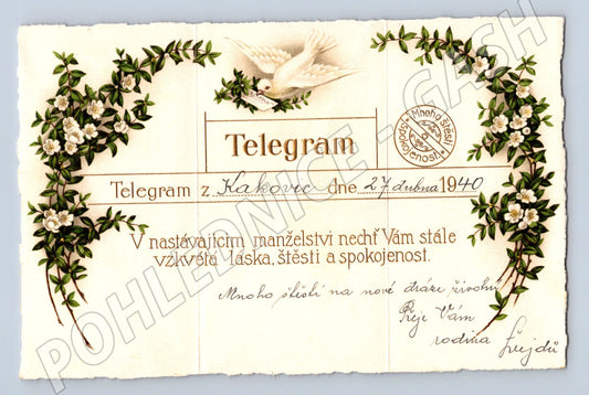 Pohlednice Svatební telegram Krkonoše (M11838)