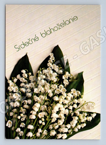 Pohlednice Srdečné blahoželanie konvalinky (M11896)