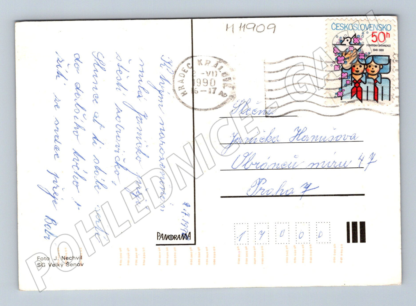 Pohlednice růže Československo 1990 (M11909)