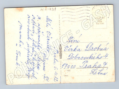 Pohlednice růže – prošlá poštou, 1982 (M11931)