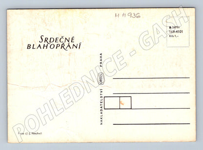Pohlednice Srdečné blahopřání – váza s lampiónky (M11936)