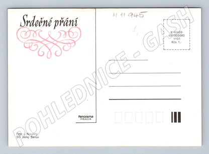 Pohlednice Srdečné přání – květiny (M11945)