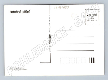 Pohlednice Srdečné přání s květinami (M11950)