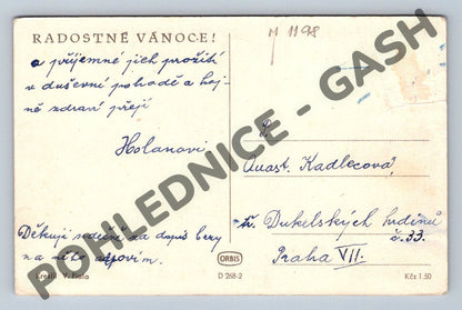 Pohlednice Praha – trh s vánočními stromky (M1198)