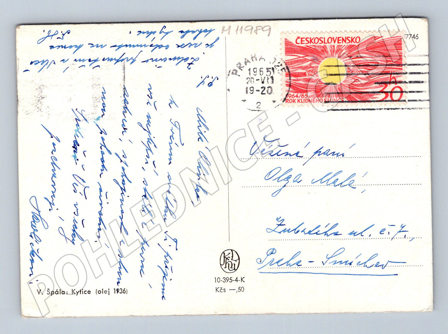 Pohlednice V. Špála Kytice (M11989)