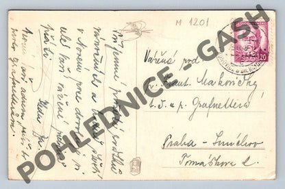 Pohlednice Veselé Vánoce – zimní krajina ČSR (M1201)