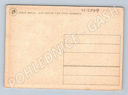 Pohlednice květiny akvarel Otto Zahrada (M12049)