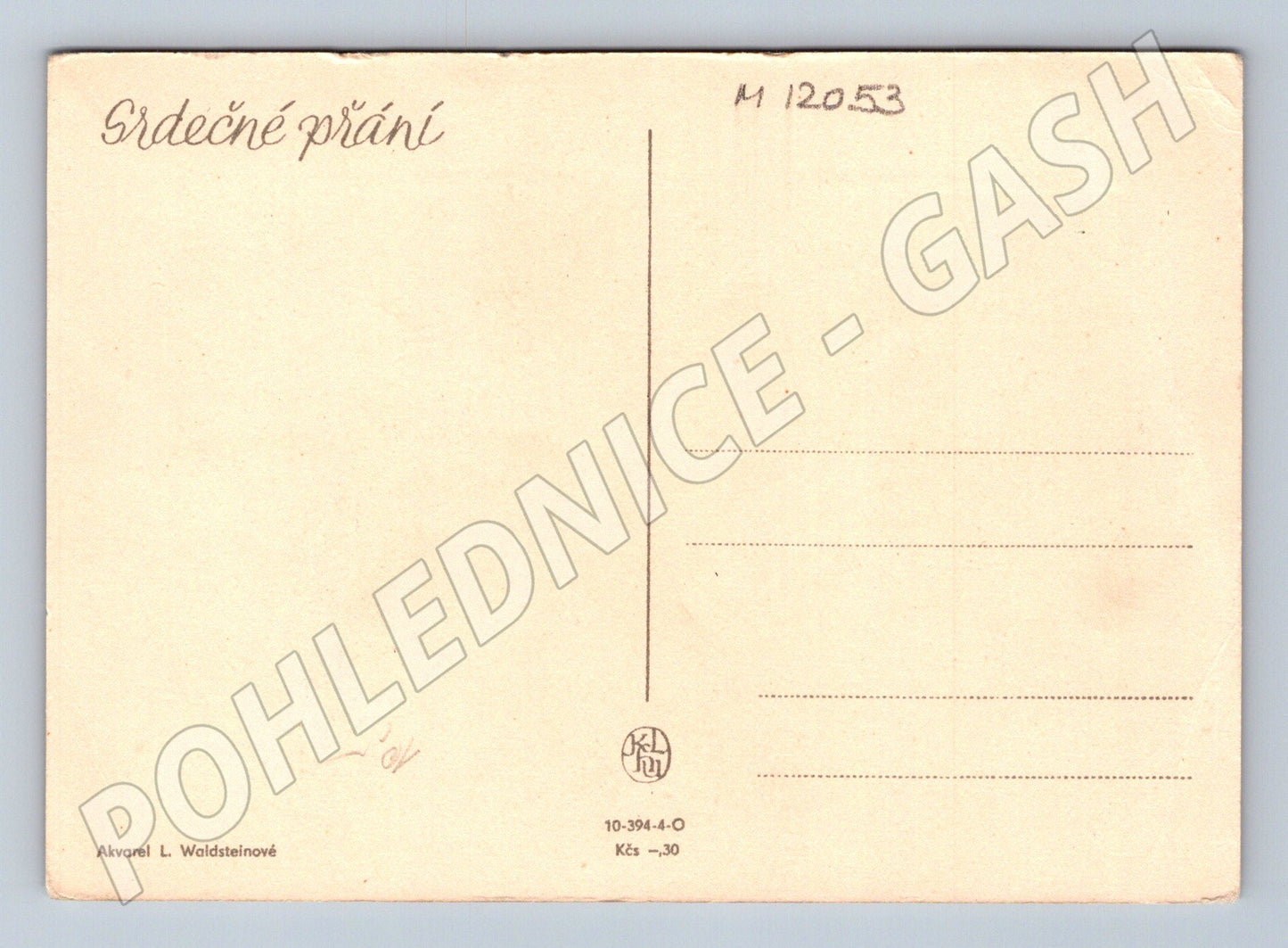 Pohlednice Růže Akvarel Srdečné přání (M12053)