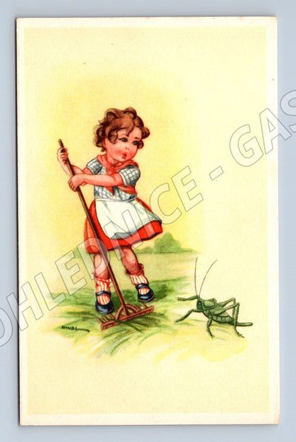 Pohlednice Dítě s kolečkem a kobylkou (M12088)