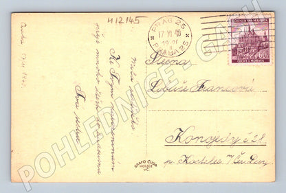 Pohlednice Srdečné přání Praha 1940 (M12145)