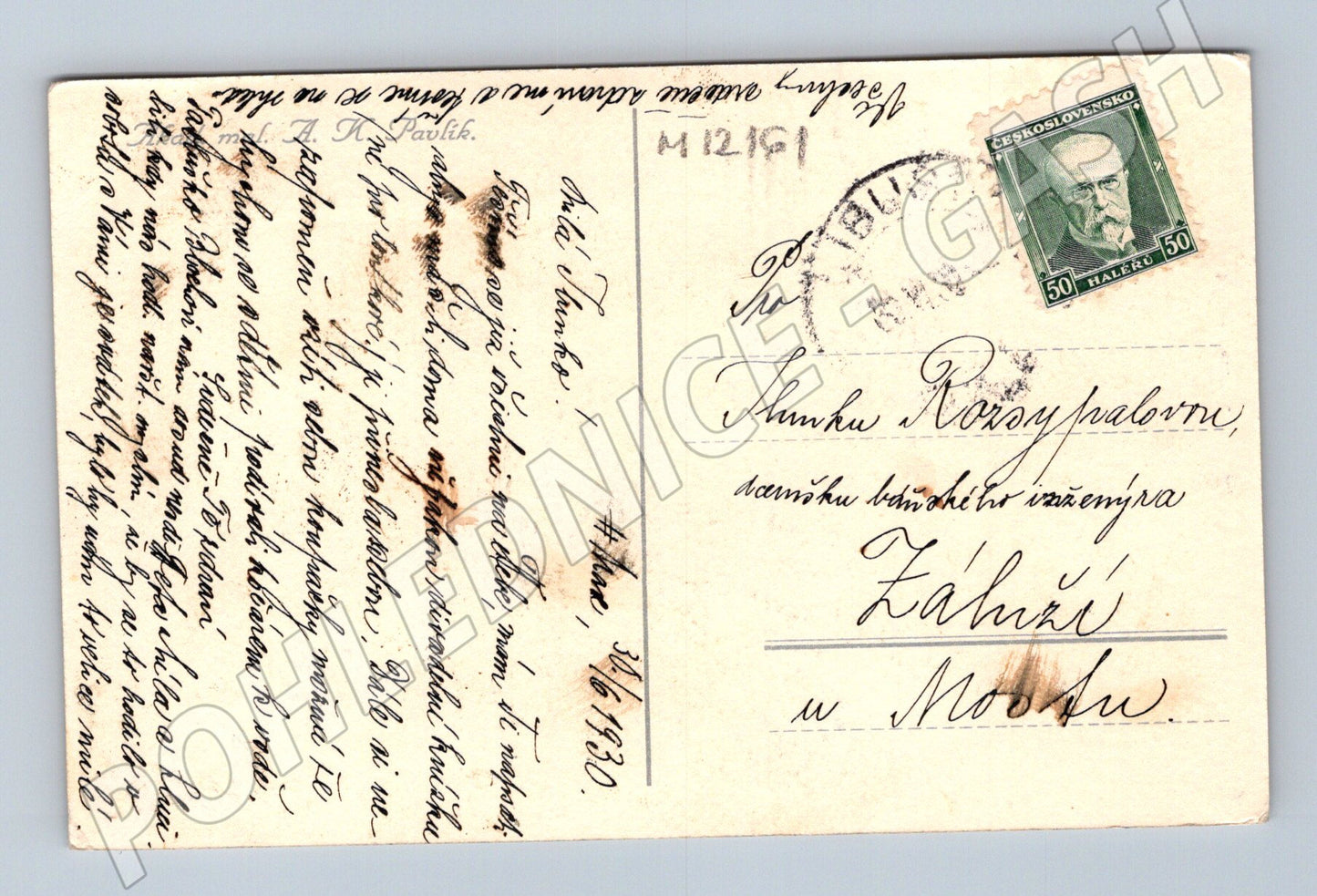 Pohlednice ČSR 1930 – malovaná ovoce (M12161)
