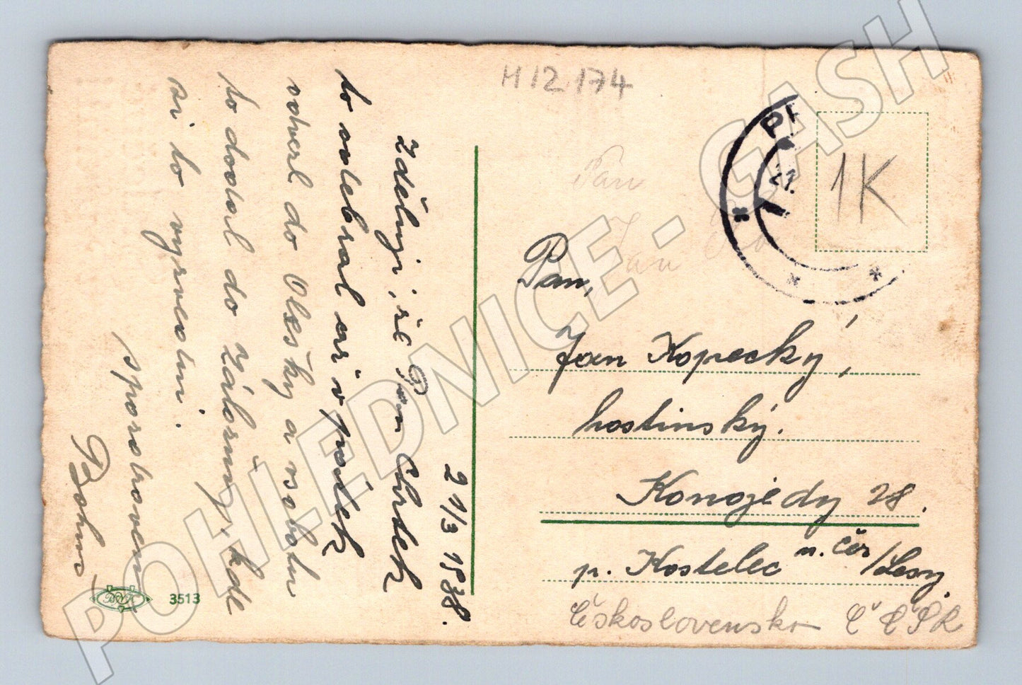 Pohlednice Karafiáty Československo 1938 (M12174)
