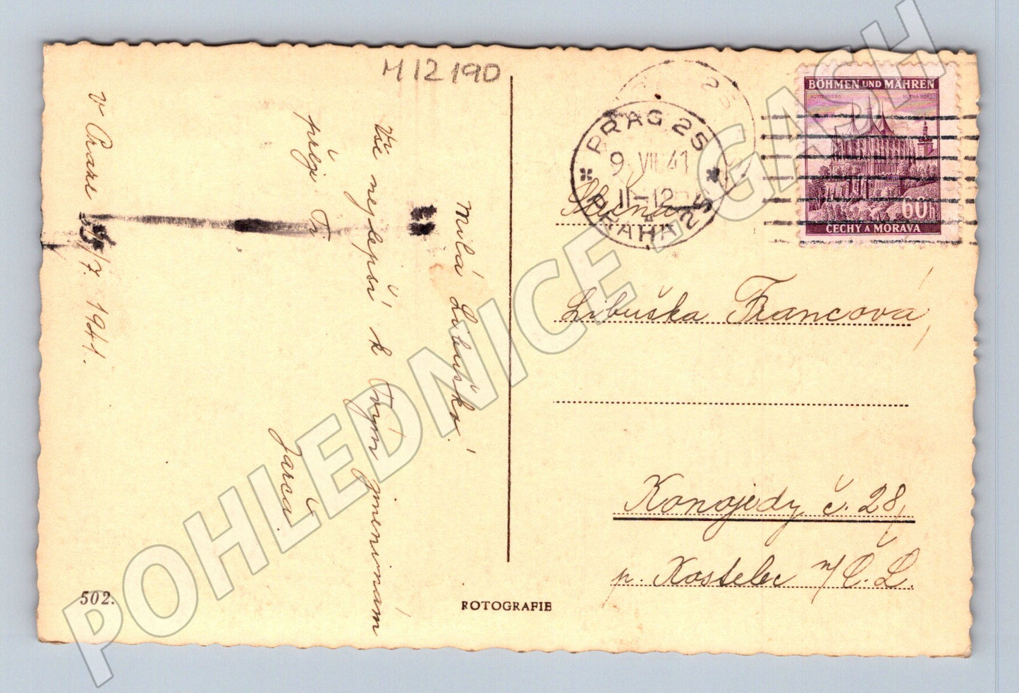 Pohlednice Protektorát Čechy a Morava 1941 (M12190)
