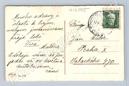 Pohlednice Staré blahopřání s květinami, pomněnky (M12195)