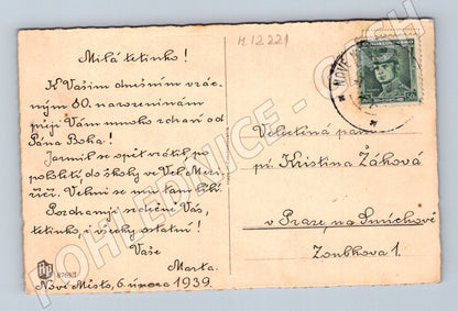 Pohlednice růže Československo 1939 (M12221)