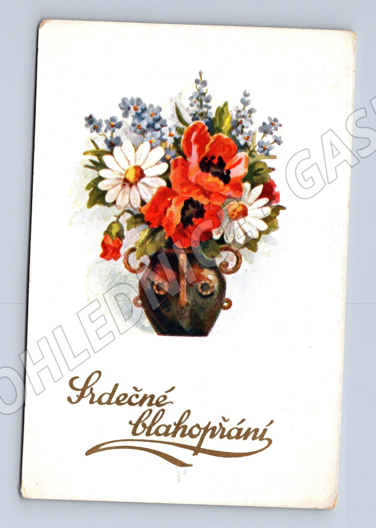 Pohlednice Srdečné blahopřání Květiny (M12226)