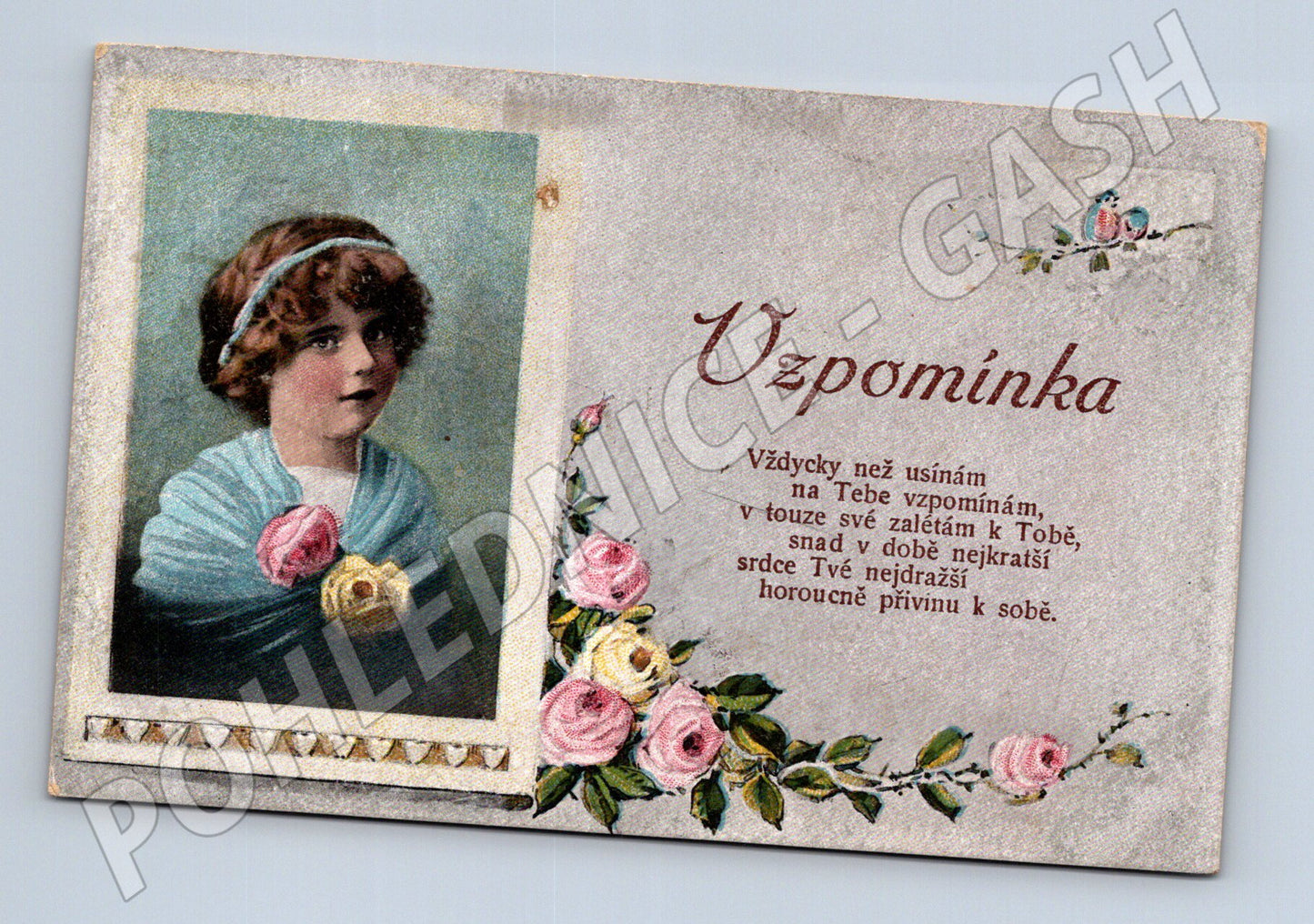 Pohlednice Vzpomínka portrét dívky (M12268)