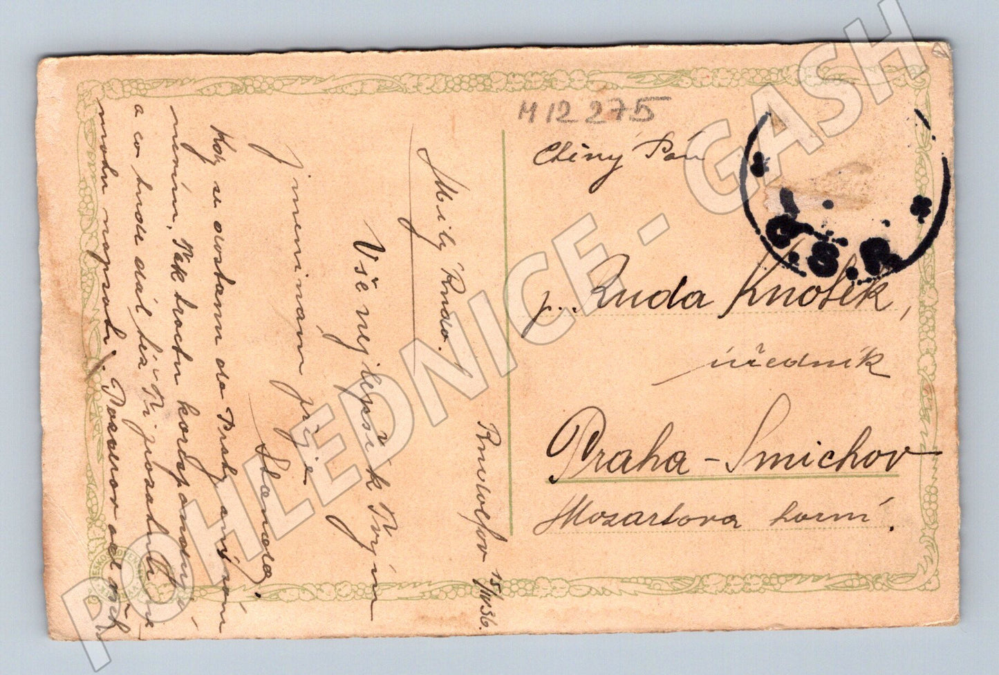 Pohlednice Dívka s růžemi, J. Zicháček (M12275)