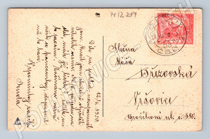 Pohlednice dáma s květinami (M12281)