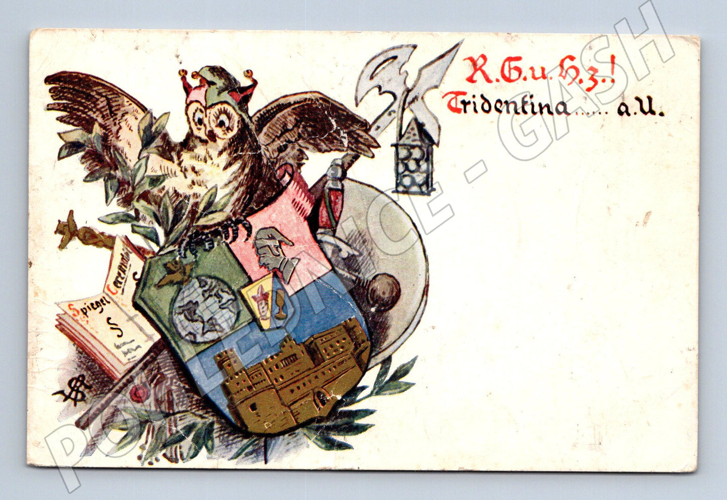 Pohlednice Sova Erb Kniha Etnografie Heraldika (M12284)