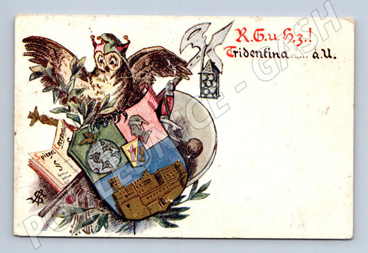 Pohlednice Sova Erb Kniha Etnografie Heraldika (M12284)