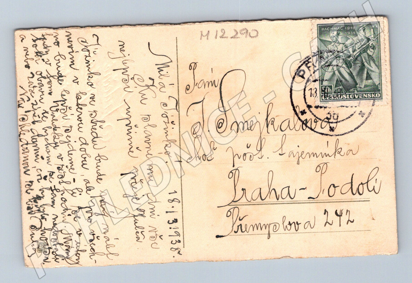 Pohlednice Československo 1938 květiny (M12290)