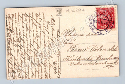 Pohlednice Stará pohlednice s květinami, Praha 1914 (M12294)